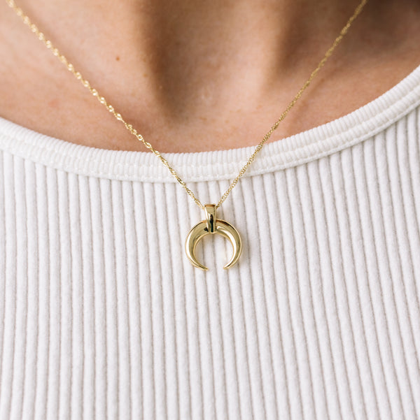Gold filled moon horn necklace - Mara studio