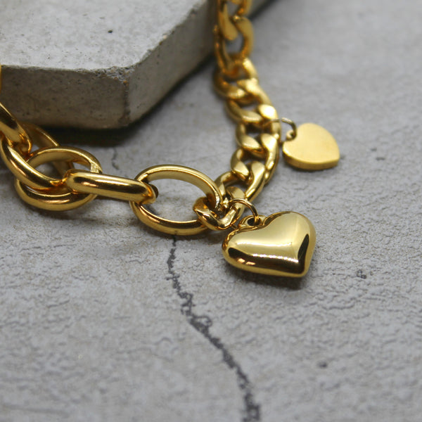 T-bar heart bracelet