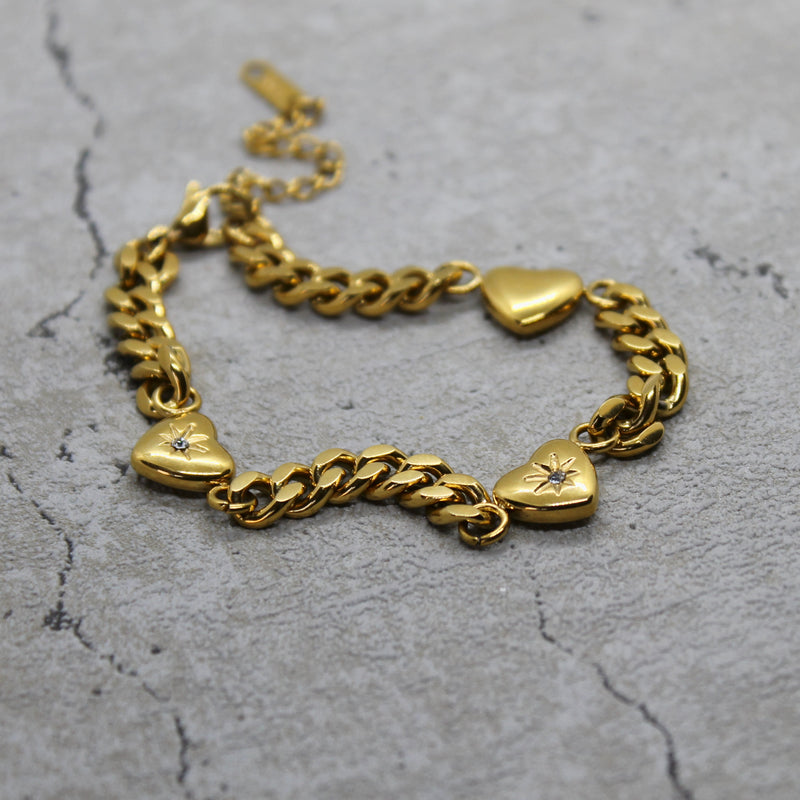 Multi-heart chain bracelet