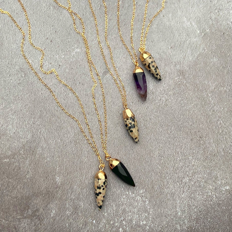 Semi-precious stone spike necklace - Mara studio