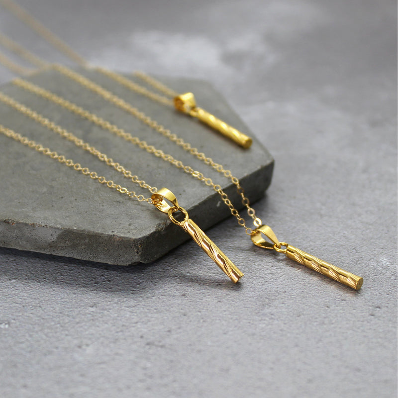 Gold filled bar necklace - Mara studio