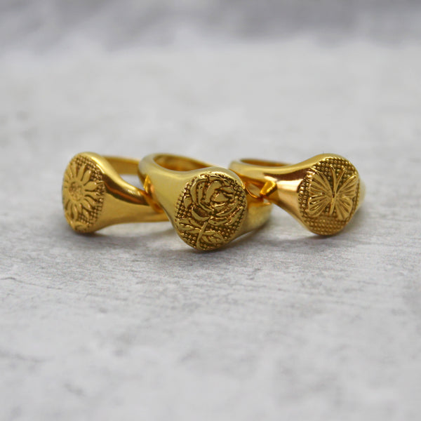 Pattern signet ring - Mara studio