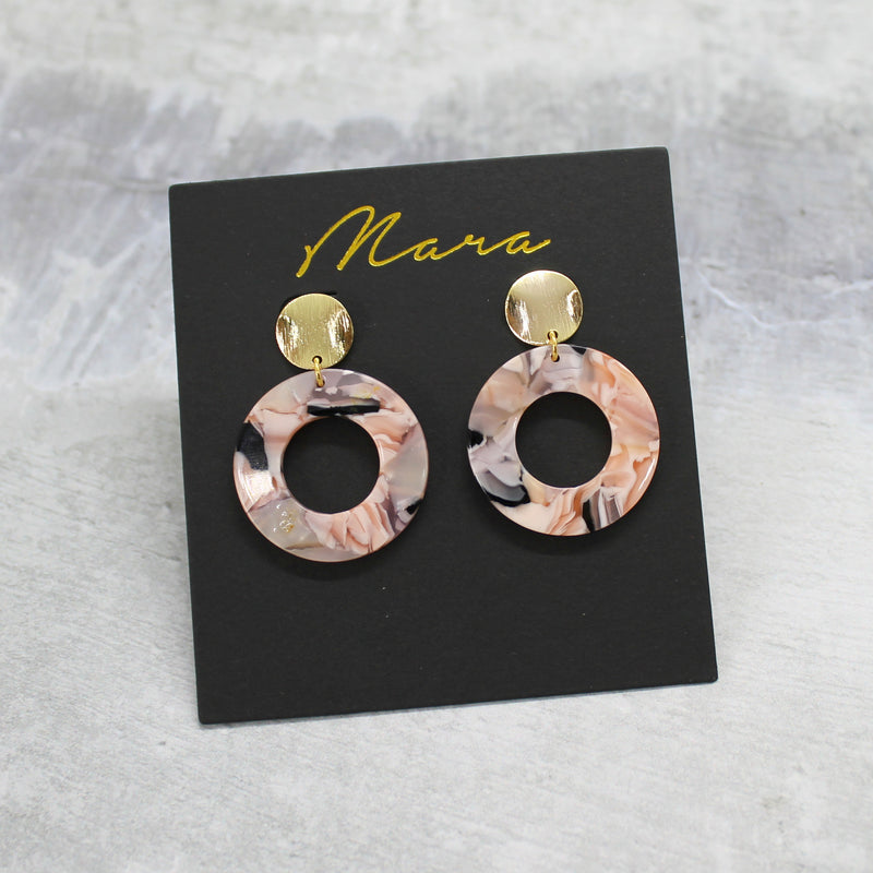 Acrylic circle earrings - various colours - Mara studio