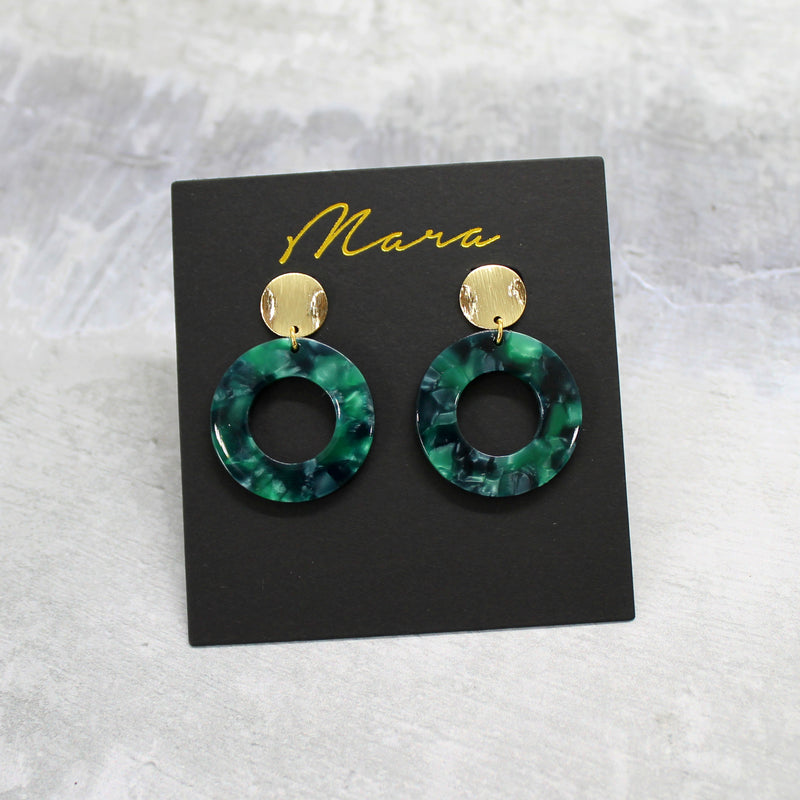 Acrylic circle earrings - various colours - Mara studio