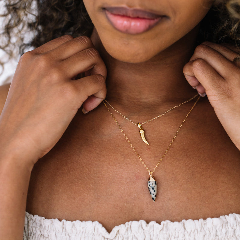 Semi-precious stone spike necklace - Mara studio