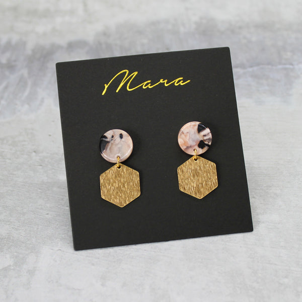 Hexagon acrylic earrings - Mara studio