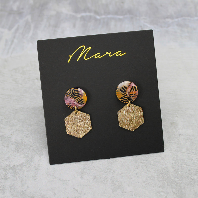 Hexagon acrylic earrings - Mara studio