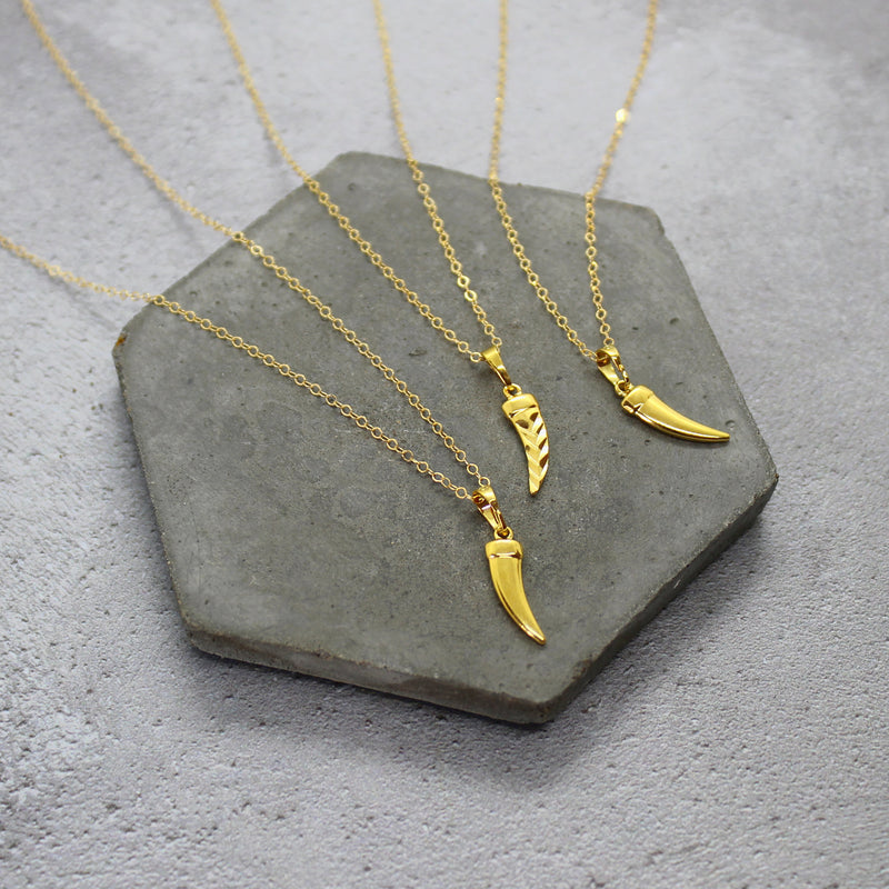 Gold filled horn necklace - Mara studio
