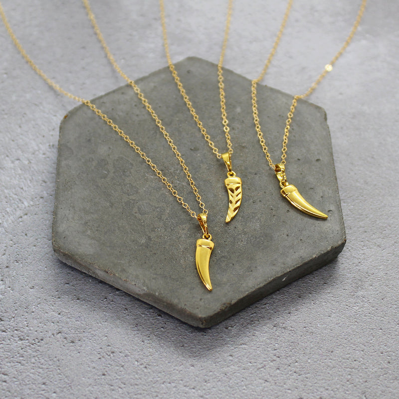 Gold filled horn necklace - Mara studio