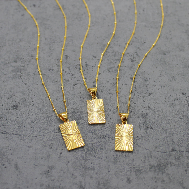 Gold filled rectangle necklace - Mara studio
