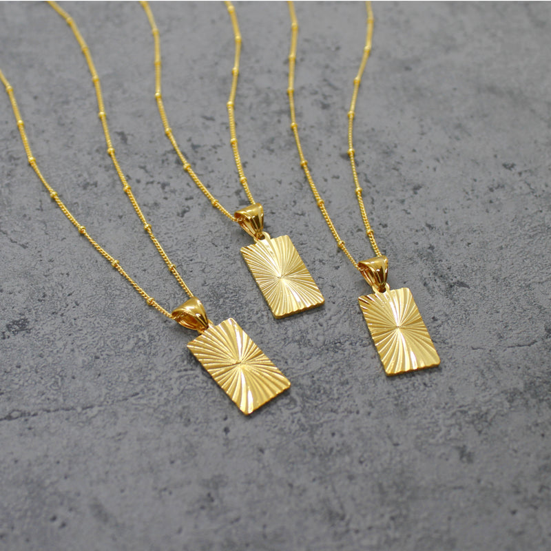 Gold filled rectangle necklace - Mara studio