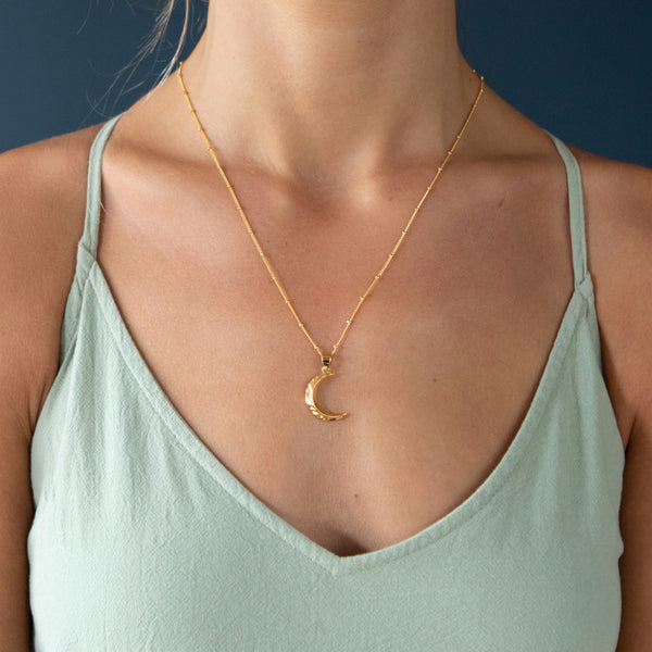 Gold filled moon necklace - Mara studio
