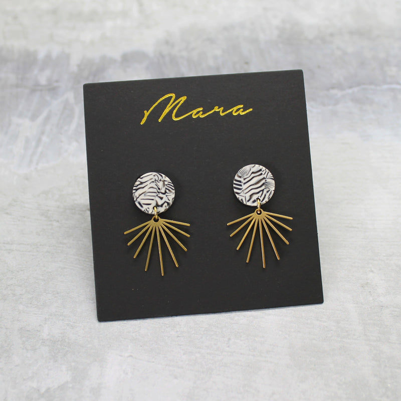 Brass fringe earrings - various colours - Mara studio