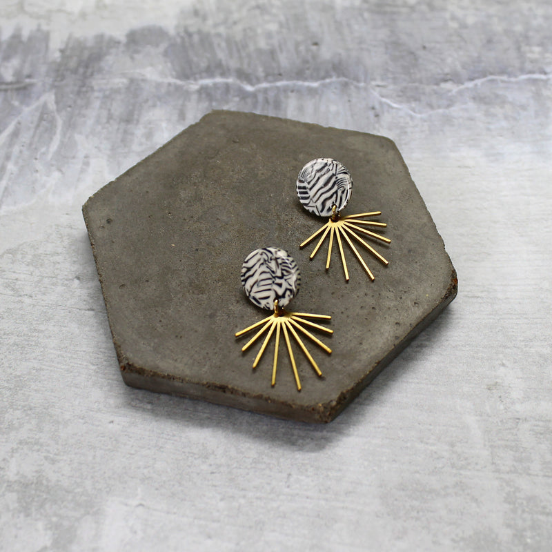 Brass fringe earrings - various colours - Mara studio