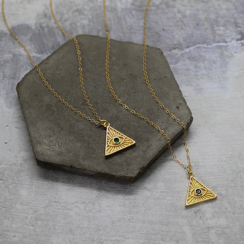 Triangle eye charm necklace - Mara studio