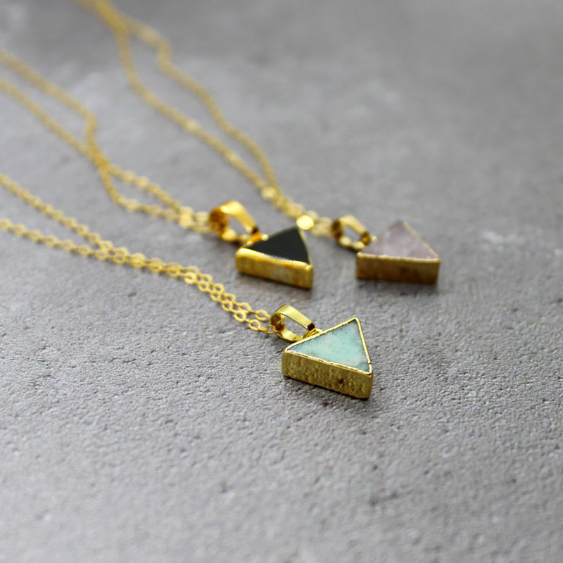 Stone triangle necklace - Mara studio